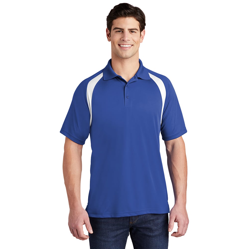 Sport-Tek T476 Dry Zone Colorblock Raglan Polo with 3-Button Placket