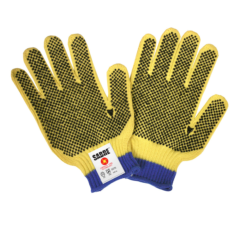 Cordova Sabre™ PVC Dotted ANSI Cut A3 Silica/Aramid Gloves, 1 dozen (12 pairs)