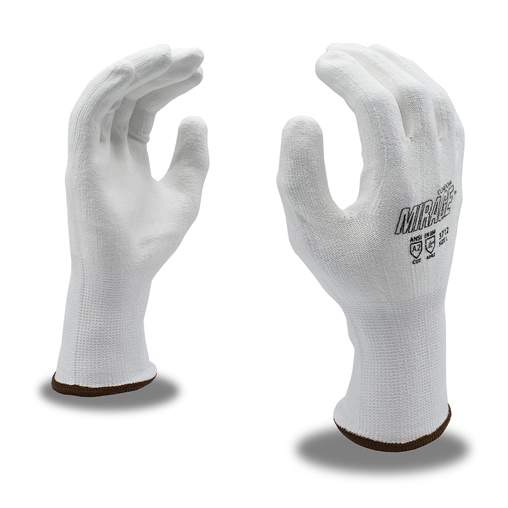 Cordova Mirage™ White HPPE PU Coated Gloves, ANSI Cut A2, 1 pair