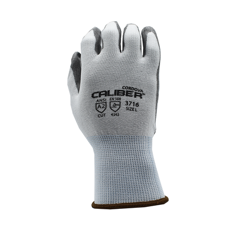 Cordova Caliber™ HPPE PU Palm Coated Gloves with Elastic Wrist, 1 pair