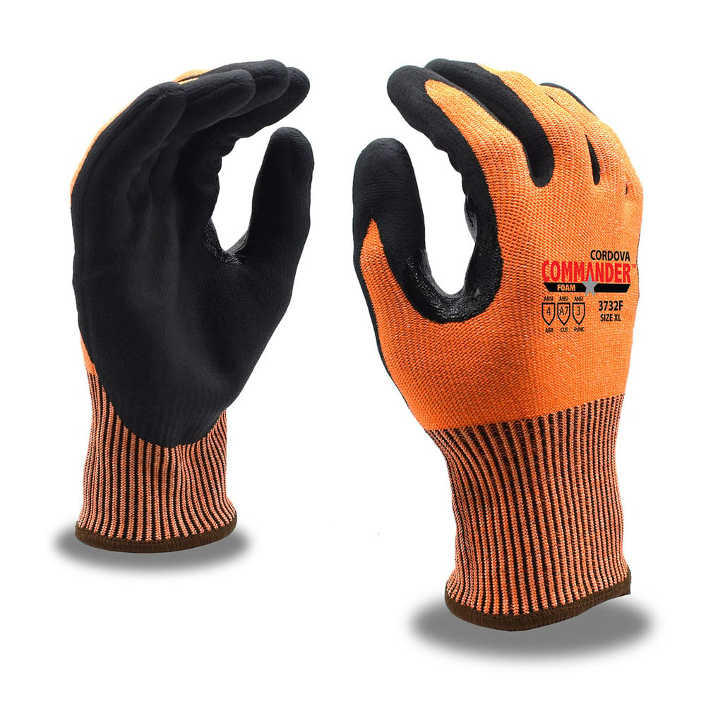 Cordova 3732F COMMANDER FOAM™ HPPE/Glass/Steel Glove + Nitrile Thumb Crotch, 1 pair