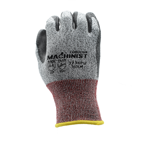 Cordova MACHINIST™ HPPE/Glass PU Coated Gloves, ANSI A4, 1 pair