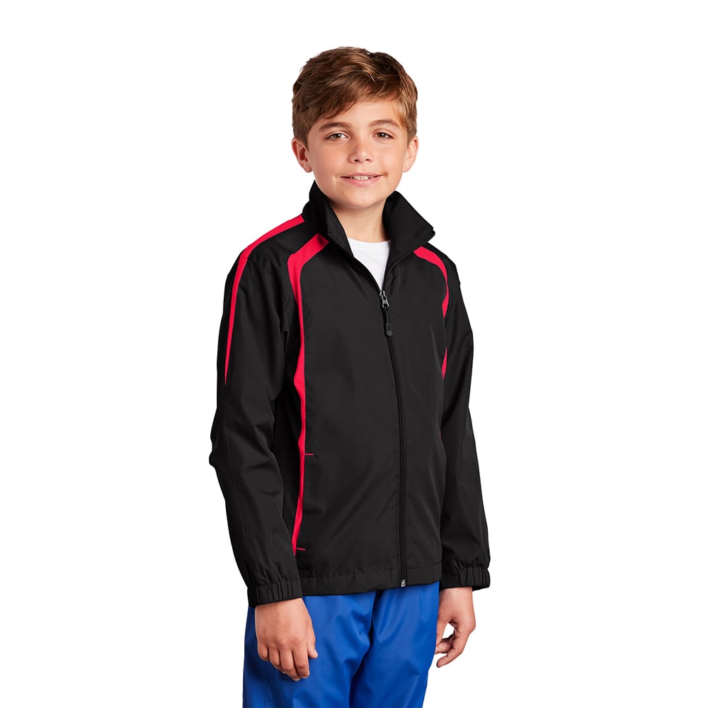 Sport-Tek YST60 Youth Colorblock Raglan Jacket with Side Pockets