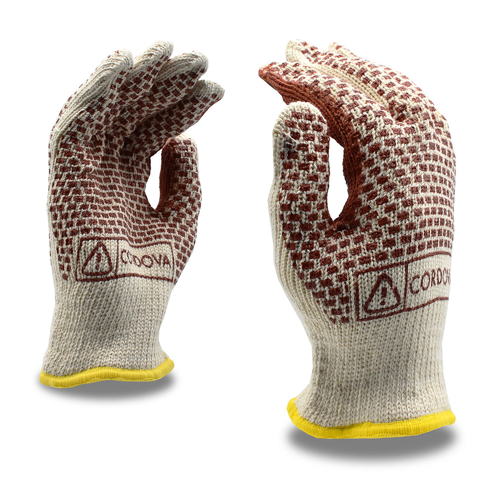 Cordova 2-Ply Machine Knit Hot Mill Gloves with Two Nitrile Blocks, 1 dozen (12 pairs)