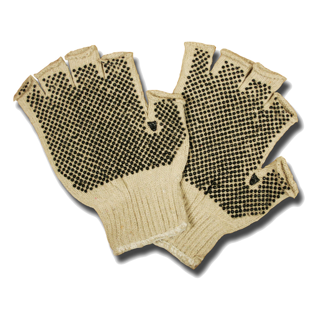 Cordova Fingerless Machine Knit Gloves with 2-Sided PVC Dots, 1 dozen (12 pairs)