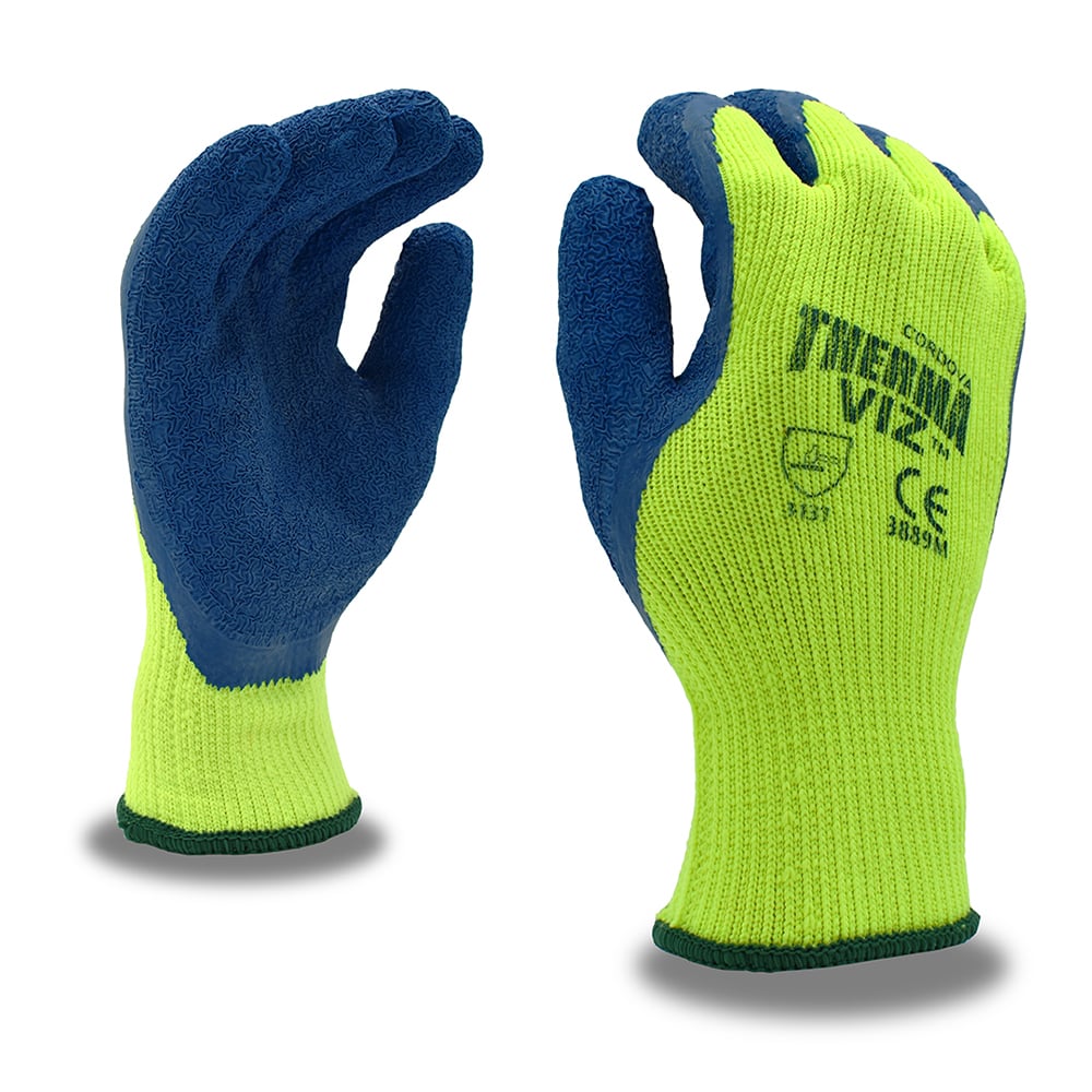 Therma-Viz™ Hi Vis Insulated Gloves with Crinkle Latex Coating, 1 dozen (12 pairs)