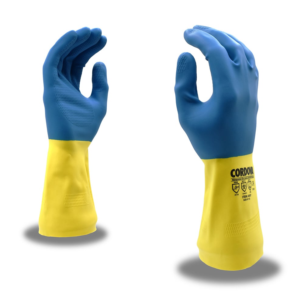 Cordova 4300 Neoprene Over Latex Canner Glove with Flock Lining, 1 dozen (12 pairs)