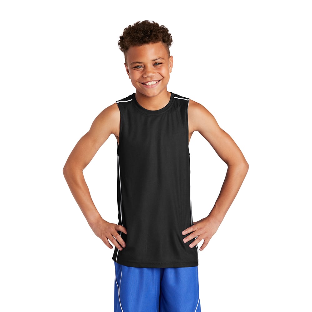 Sport-Tek YT555 Youth PosiCharge Mesh Reversible Sleeveless T-Shirt