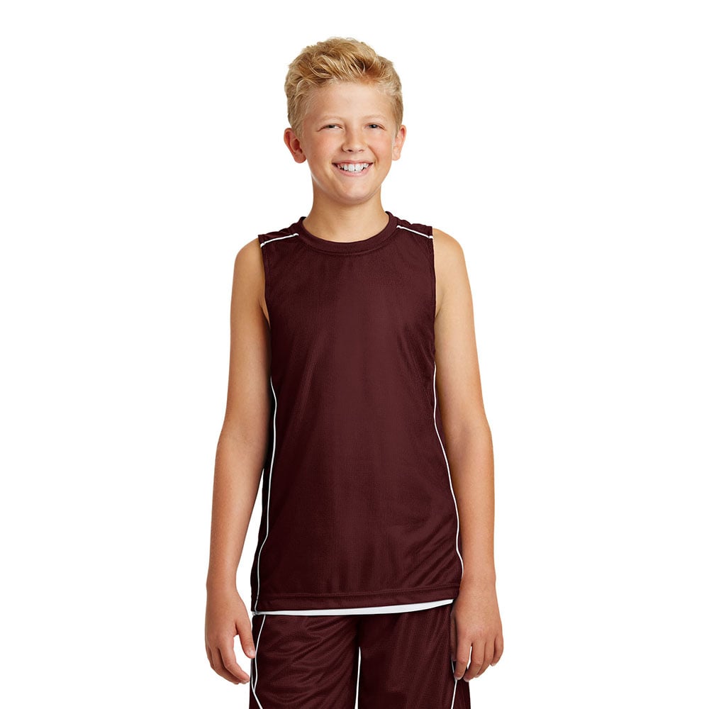 Sport-Tek YT555 Youth PosiCharge Mesh Reversible Sleeveless T-Shirt