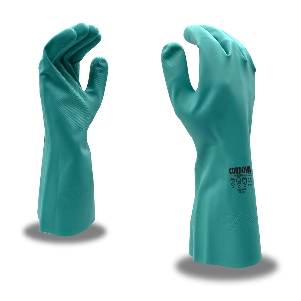 Cordova 46P Premium Flock-Lined Nitrile Glove with Embossed Grip, 1 dozen (12 pairs)