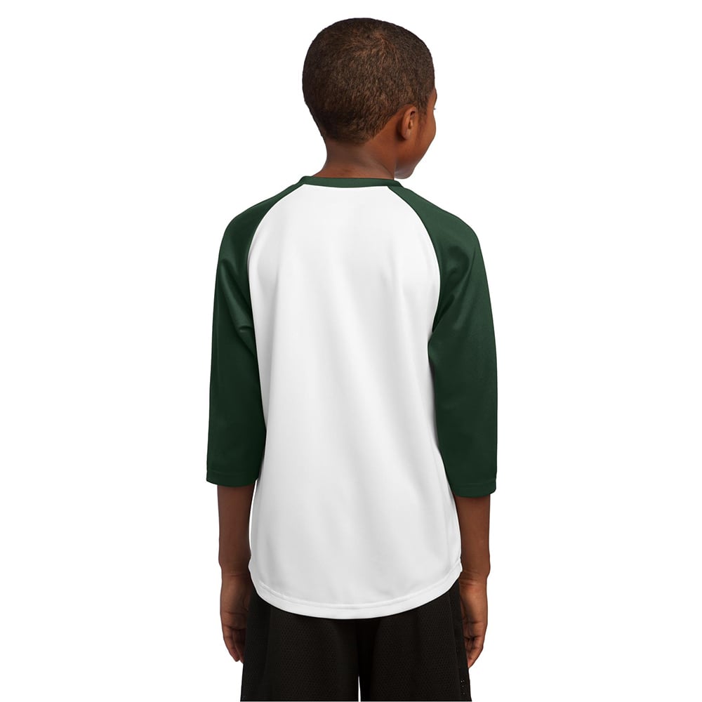 Sport-Tek YST205 Youth PosiCharge 3/4 Raglan Sleeves Baseball Jersey