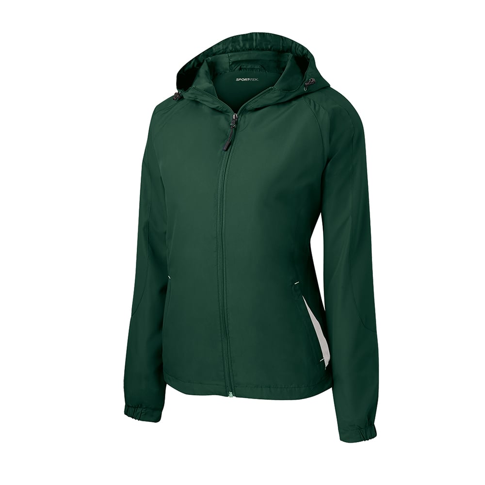 Sport-Tek LST76 Women's Two-Tone Raglan Jacket with Drawcord Hood