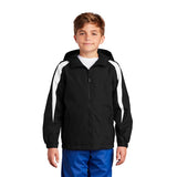 Sport-Tek YST81 Youth Fleece-Lined Colorblock Jacket with Pockets