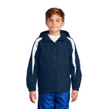 Sport-Tek YST81 Youth Fleece-Lined Colorblock Jacket with Pockets