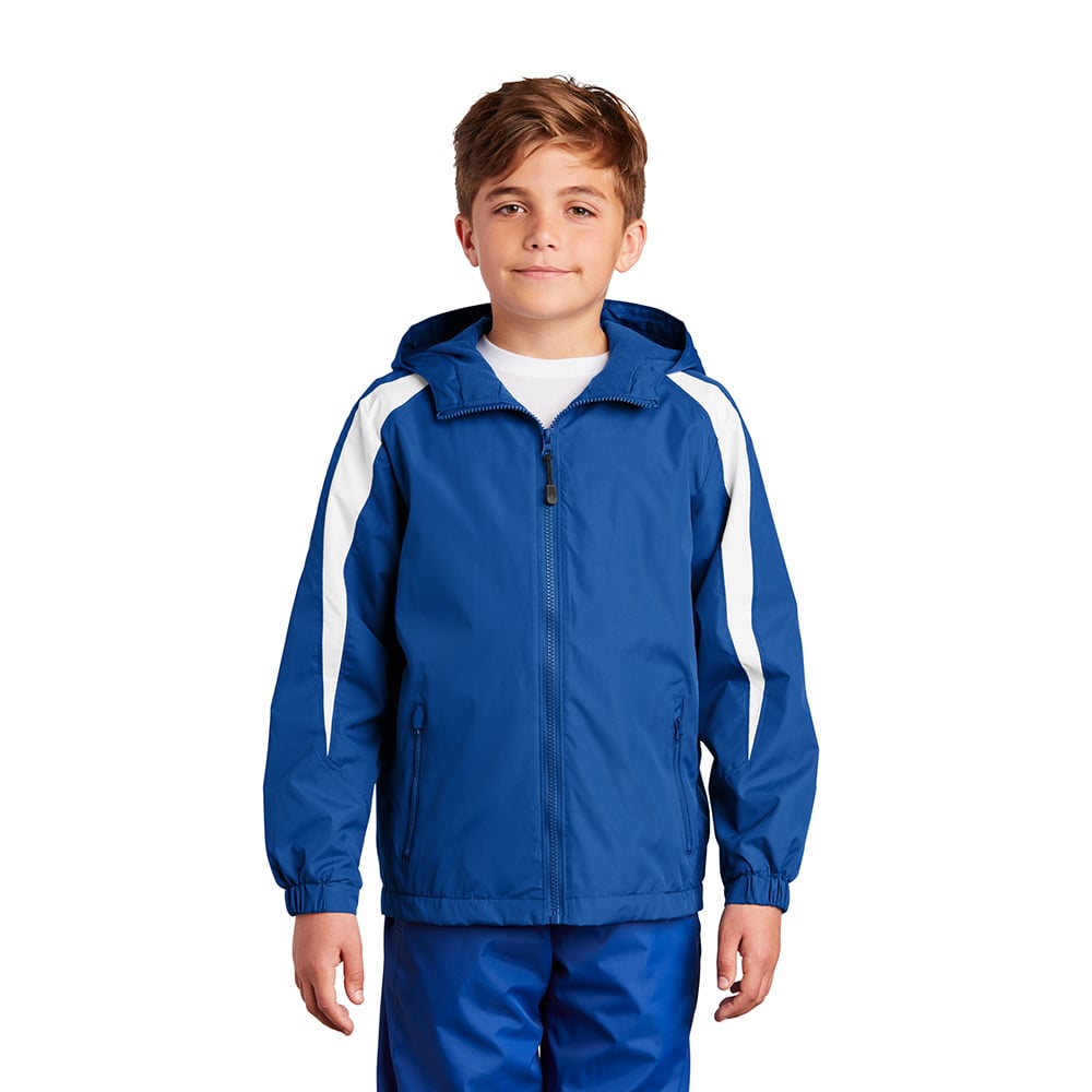 Sport-Tek YST81 Youth Fleece-Lined Colorblock Jacket with Pockets