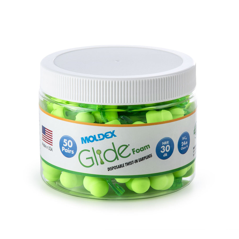 Moldex 6686 Glide Uncorded Disposable Foam Earplugs, 1 jar (50 pairs)