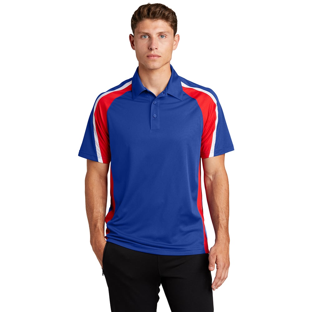 Sport-Tek ST654 Sport-Wick Raglan Tricolor Micropique Polo