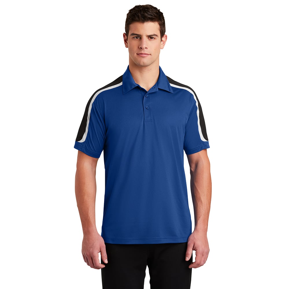 Sport-Tek ST658 Sport-Wick Micropique Tricolor Shoulder Polo