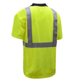 Hi-Vis Safety Polo Shirt, Black Bottom and SPF, Class 2