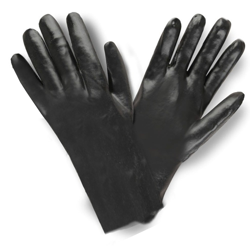 Cordova Black Single Dipped Smooth Finish PVC Gloves/Interlock Lined, 1 dozen (12 pairs)