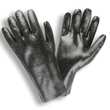 Cordova Black Single Dipped Rough Finish PVC Gloves/Interlock Lined, 1 dozen (12 pairs)