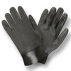 Black Double Dipped Sandpaper Grip PVC Gloves/Jersey Lined, 1 dozen (12 pairs)