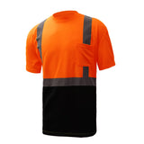 Hi-Vis Safety T-Shirt, Short Sleeve and Black Bottom, Standard Class 2