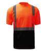 Hi-Vis Safety T-Shirt, Short Sleeve and Black Bottom, Standard Class 2