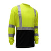 Hi-Vis Safety T-Shirt, Black Bottom and Long Sleeves, Class 3