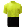 Non-ANSI Hi-Vis T-Shirt, Short Sleeves and Black Bottom