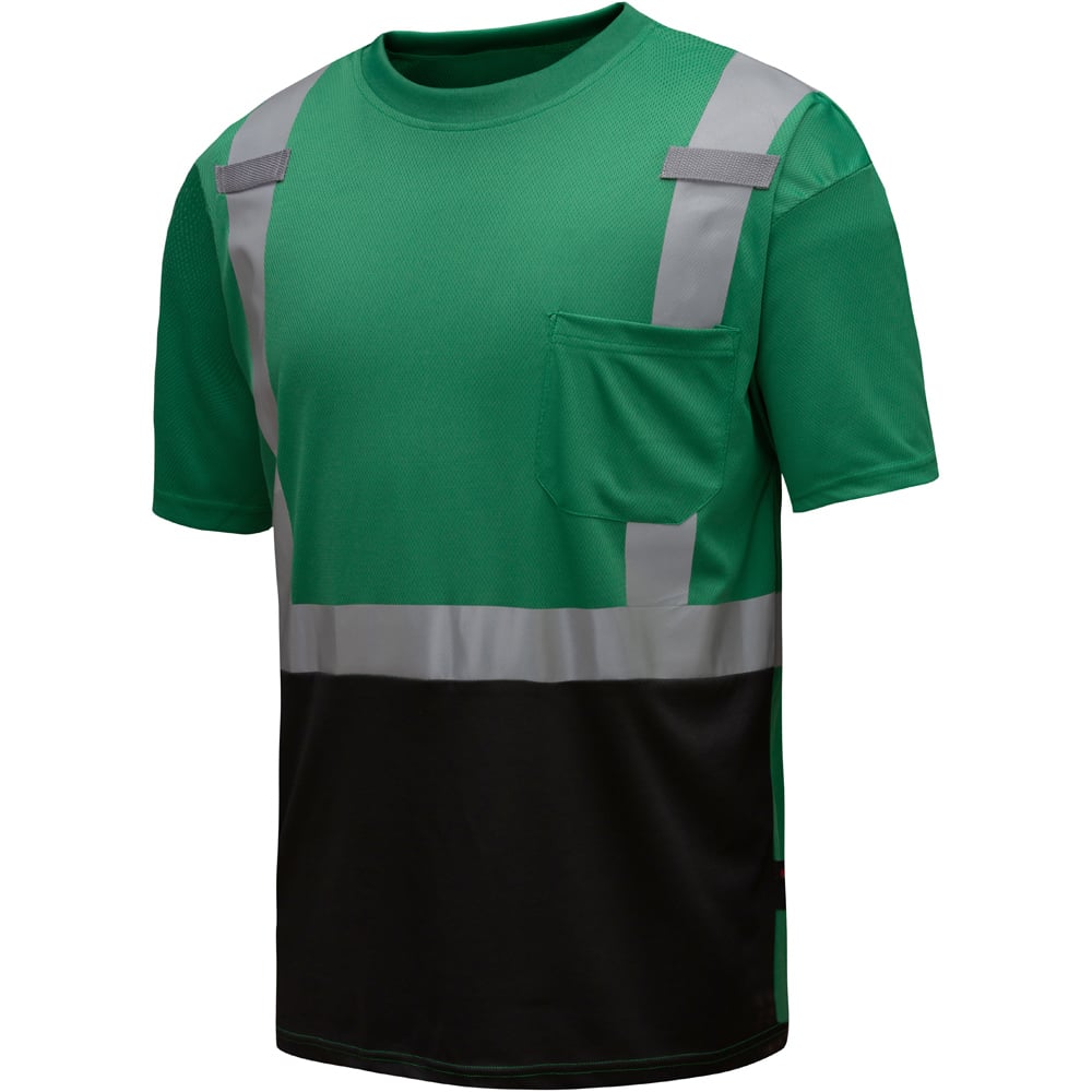 Colored Short Sleeve Safety T-Shirt with Black Bottom, Non-ANSI