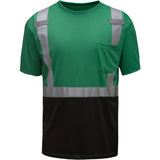 Colored Short Sleeve Safety T-Shirt with Black Bottom, Non-ANSI