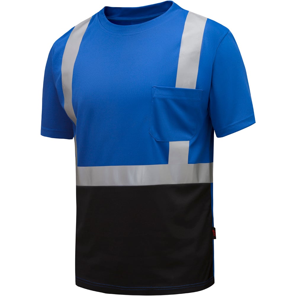 Colored Short Sleeve Safety T-Shirt with Black Bottom, Non-ANSI