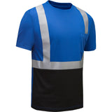 Colored Short Sleeve Safety T-Shirt with Black Bottom, Non-ANSI