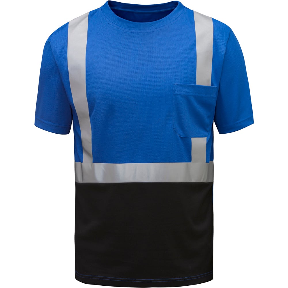 Colored Short Sleeve Safety T-Shirt with Black Bottom, Non-ANSI