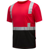 Colored Short Sleeve Safety T-Shirt with Black Bottom, Non-ANSI