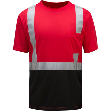 Colored Short Sleeve Safety T-Shirt with Black Bottom, Non-ANSI