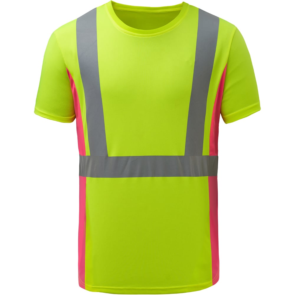 Ladies Short Sleeve Hi Vis Safety T-Shirt, Class 2