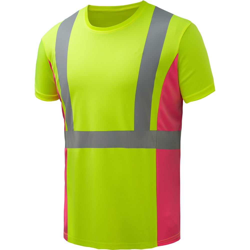 Ladies Short Sleeve Hi Vis Safety T-Shirt, Class 2