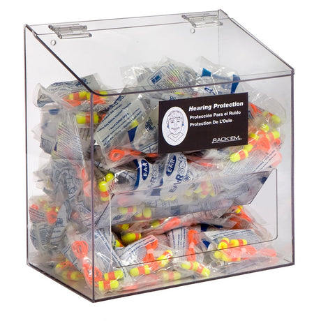 Foam Earplug Dispenser with Lid, 30 Pair