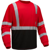 Colored Long Sleeve Safety T-Shirt with Black Bottom, Non-ANSI