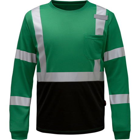 Colored Long Sleeve Safety T-Shirt with Black Bottom, Non-ANSI