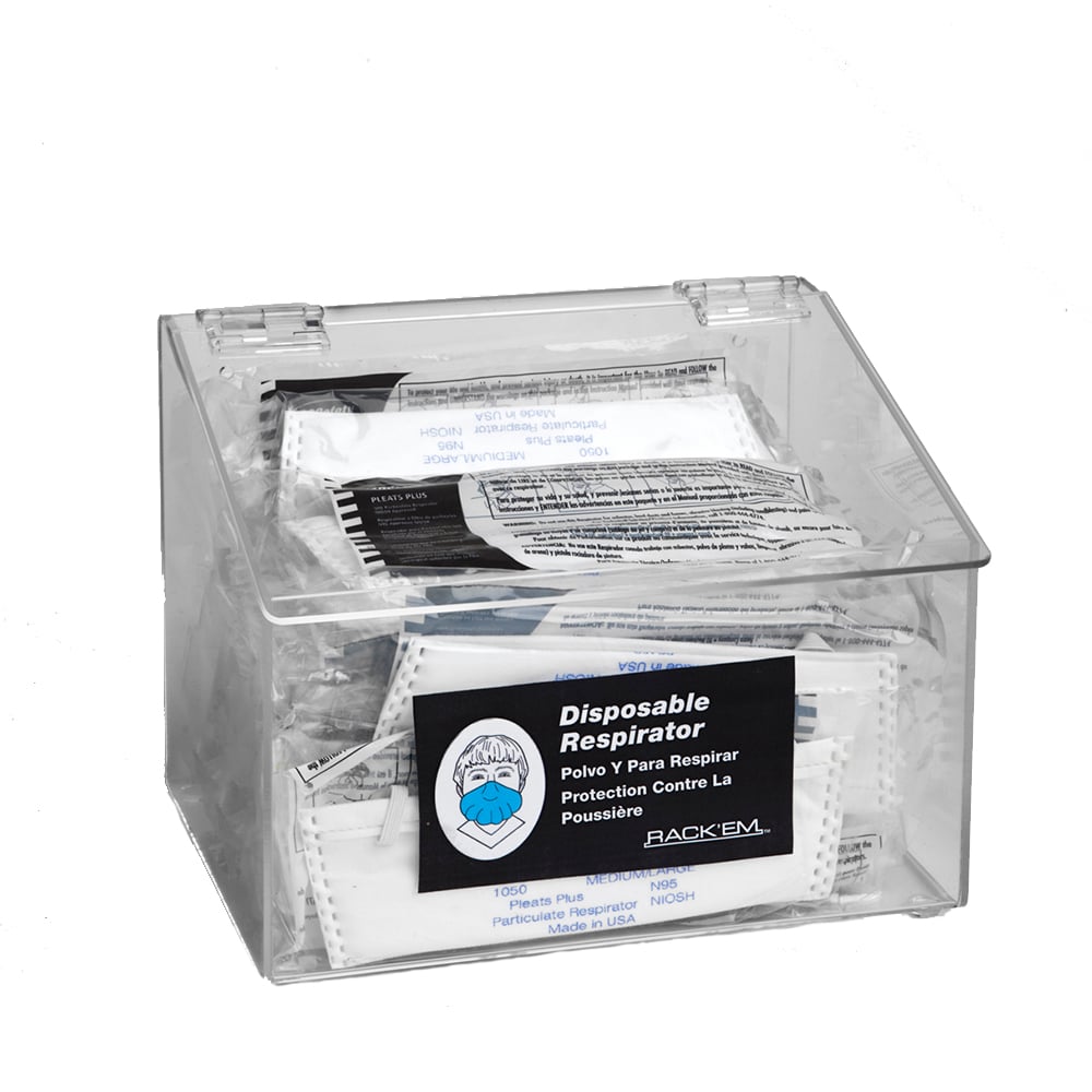 Universal Dispenser, Holds Hair Nets, Beard Covers, Shoe Covers, Sleeves, Disposable Respirators, Clear