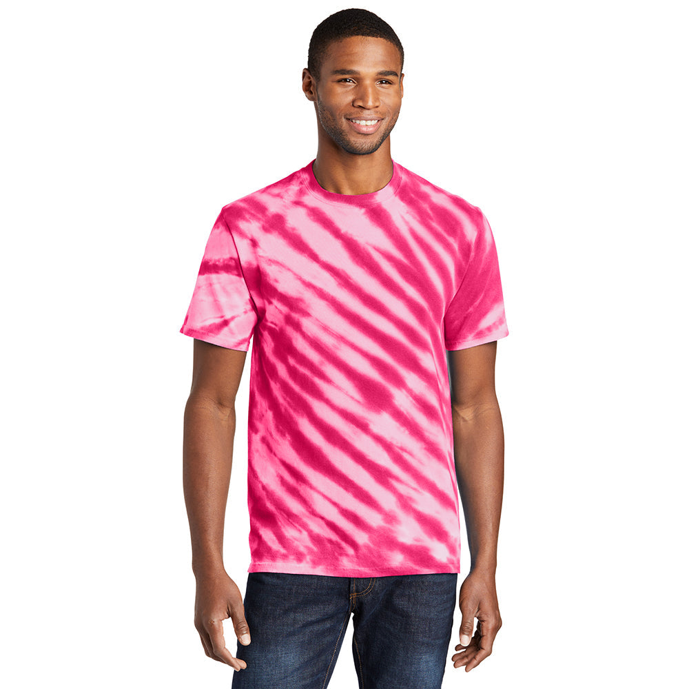 Port & Company PC148 100% Cotton Tiger Stripe Tie-Dye T-Shirt