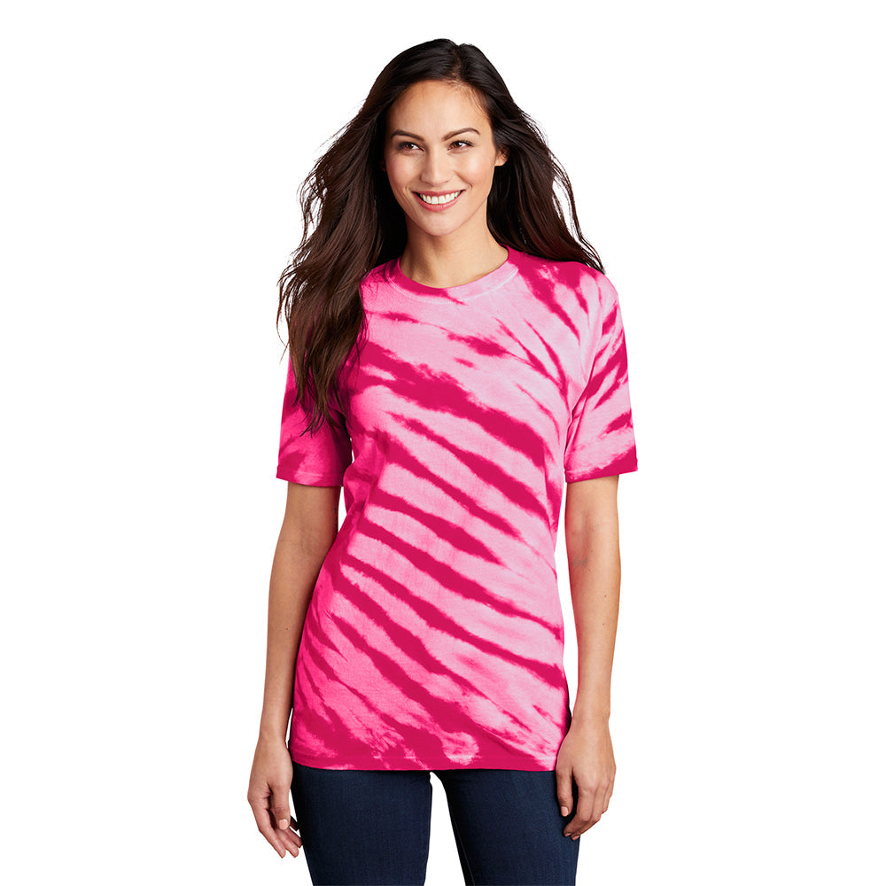 Port & Company PC148 100% Cotton Tiger Stripe Tie-Dye T-Shirt