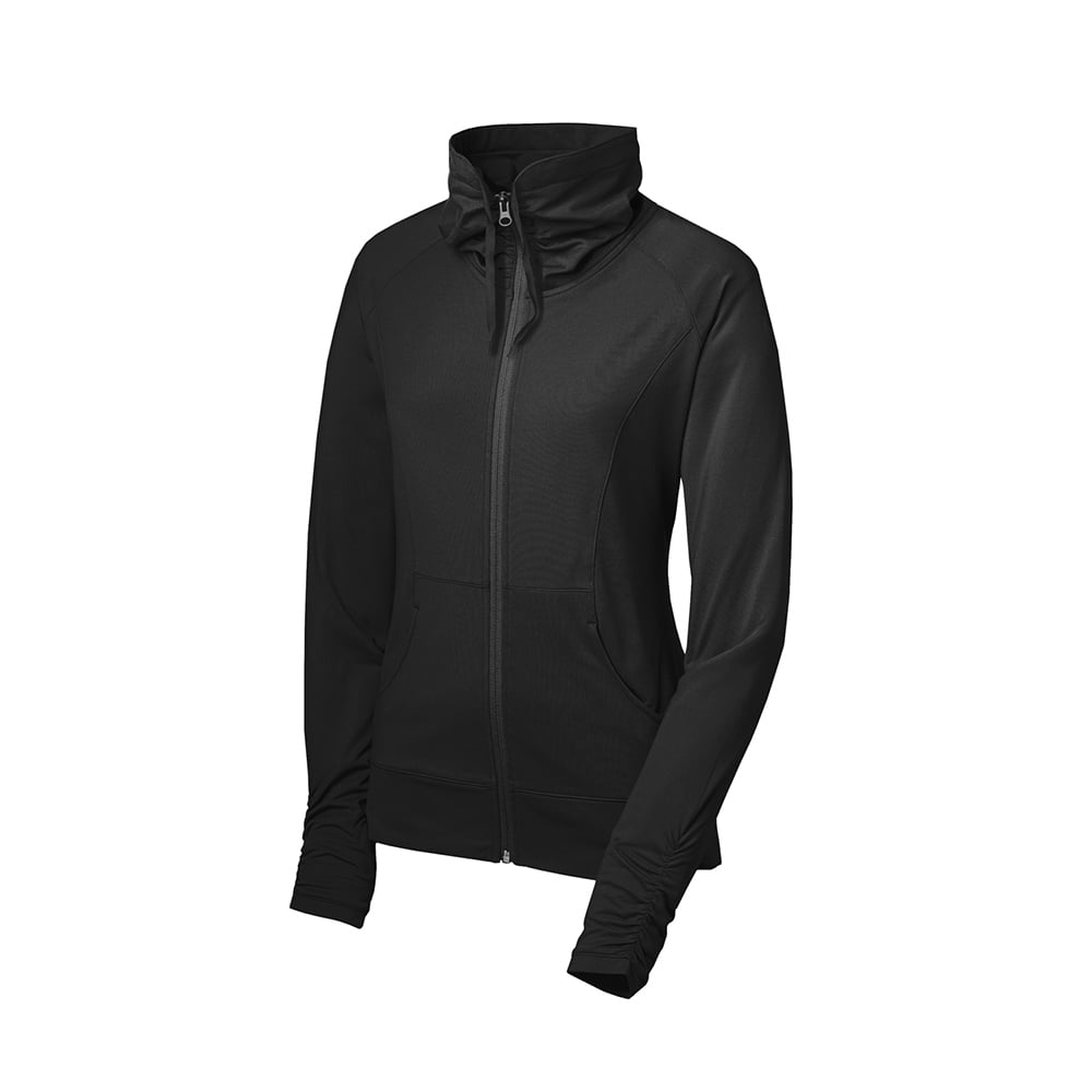 Sport-Tek LST852 Sport-Wick Stretch Women's Full-Zip Cowl Neck Jacket