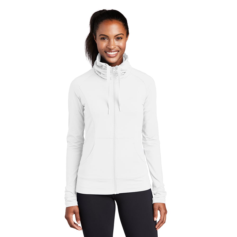 Sport-Tek LST852 Sport-Wick Stretch Women's Full-Zip Cowl Neck Jacket