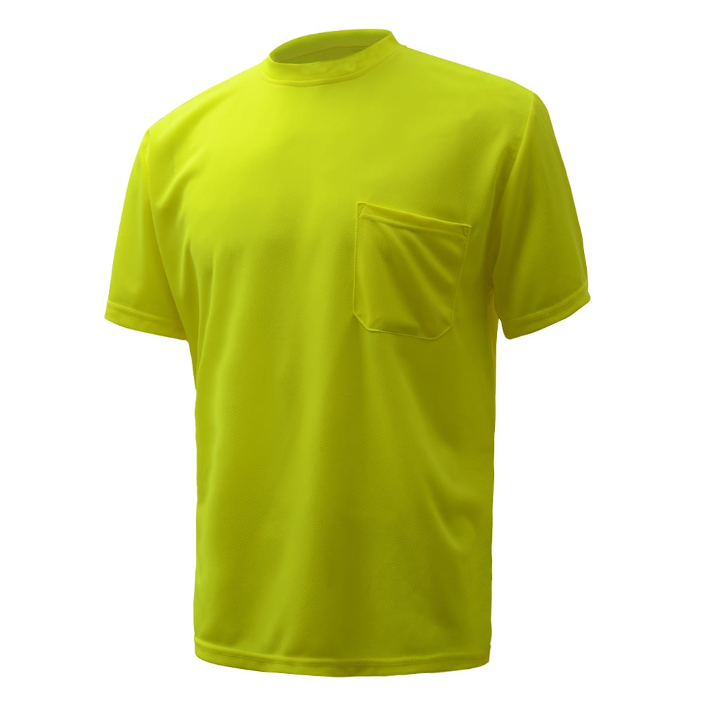 Non-ANSI Hi-Vis Safety T-Shirt, Short Sleeves with Chest Pocket