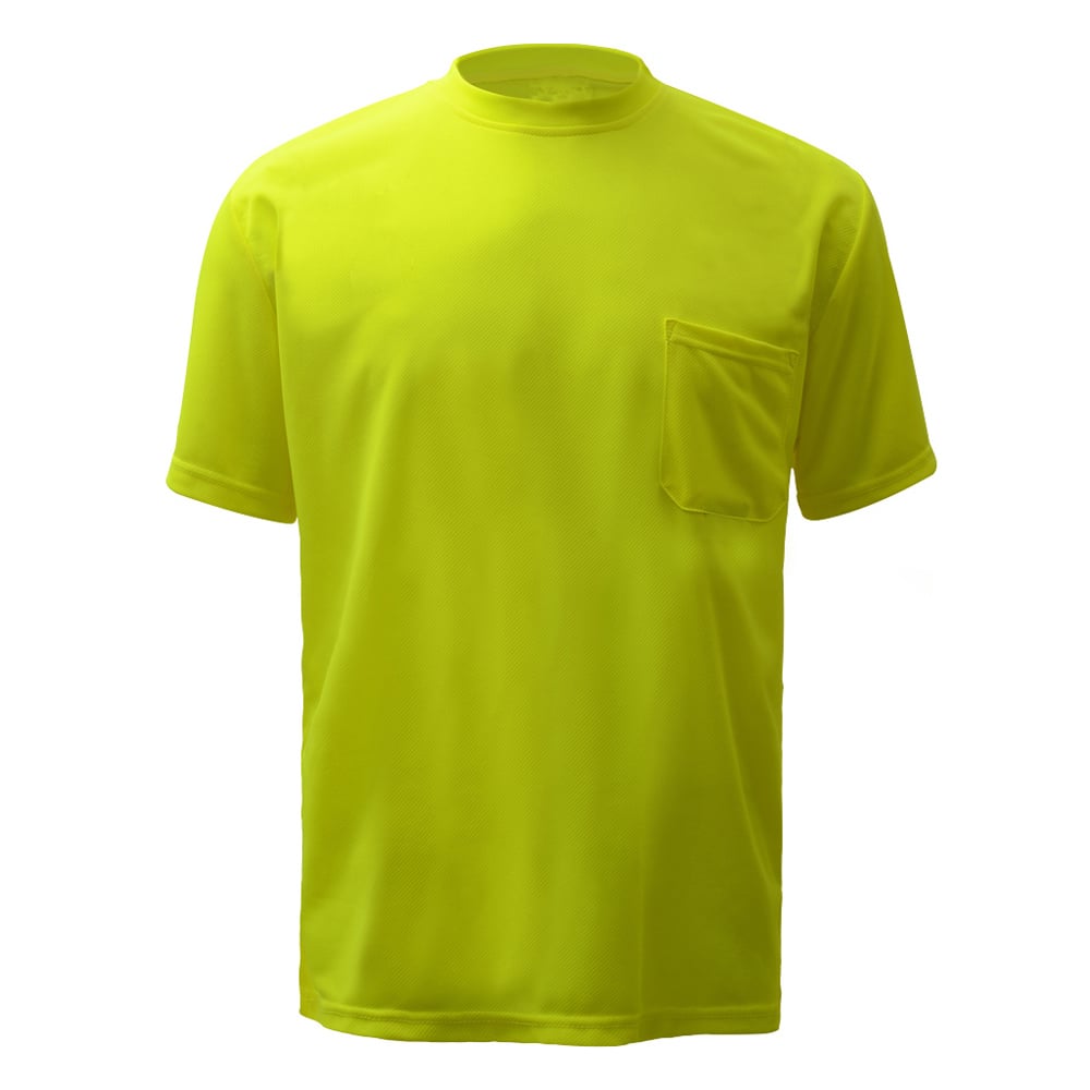 Non-ANSI Hi-Vis Safety T-Shirt, Short Sleeves with Chest Pocket