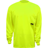 Non-ANSI Hi-Vis Safety T-Shirt, Long Sleeves with Chest Pocket